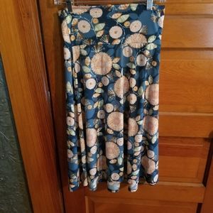 LuLaRoe Azure.  Blue, orange, green skirt.  Size S